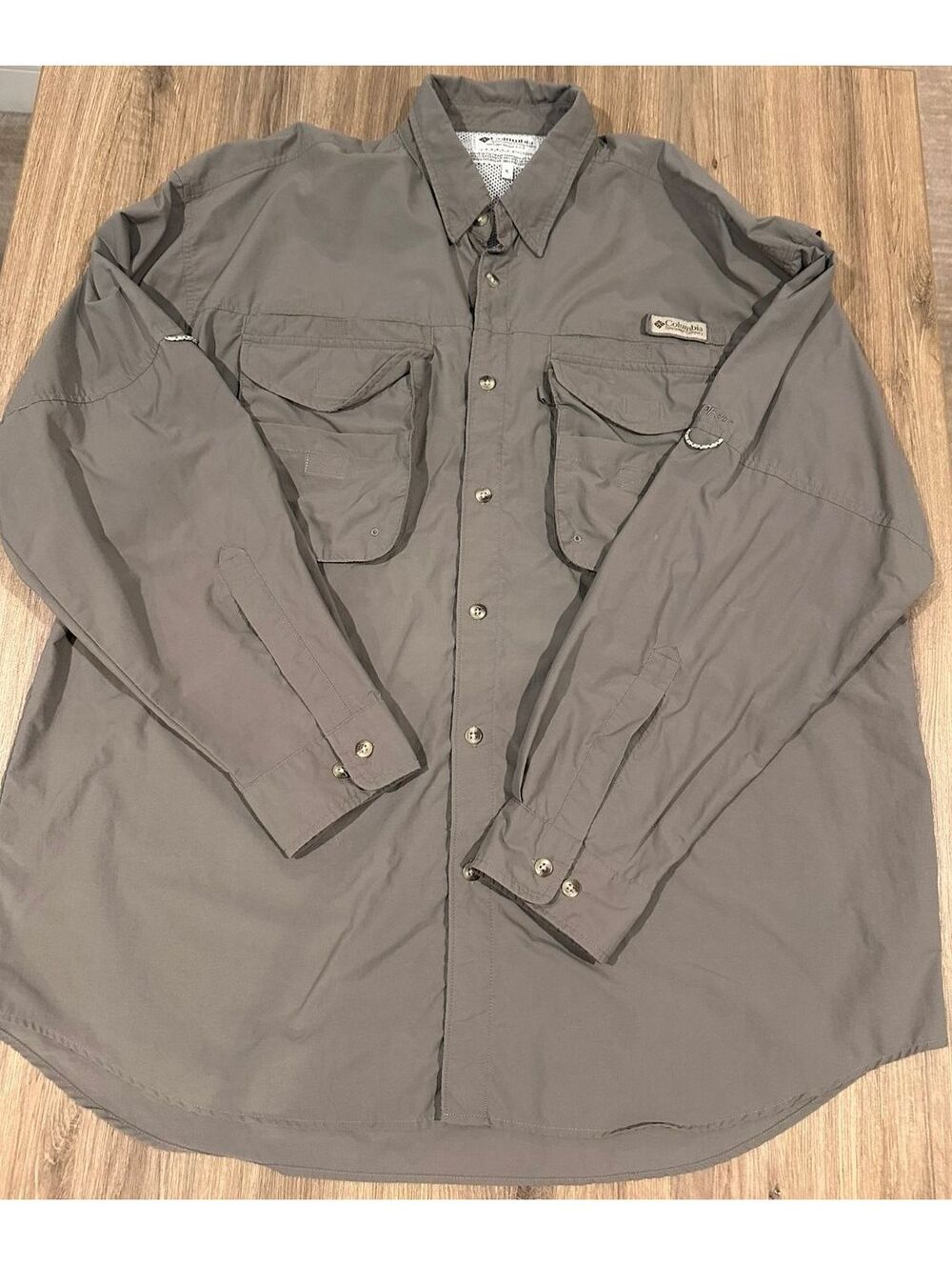 Columbia PFG Tamiami II Long Sleeve Fishing Shirt Gray UPF 30+ Men's XL